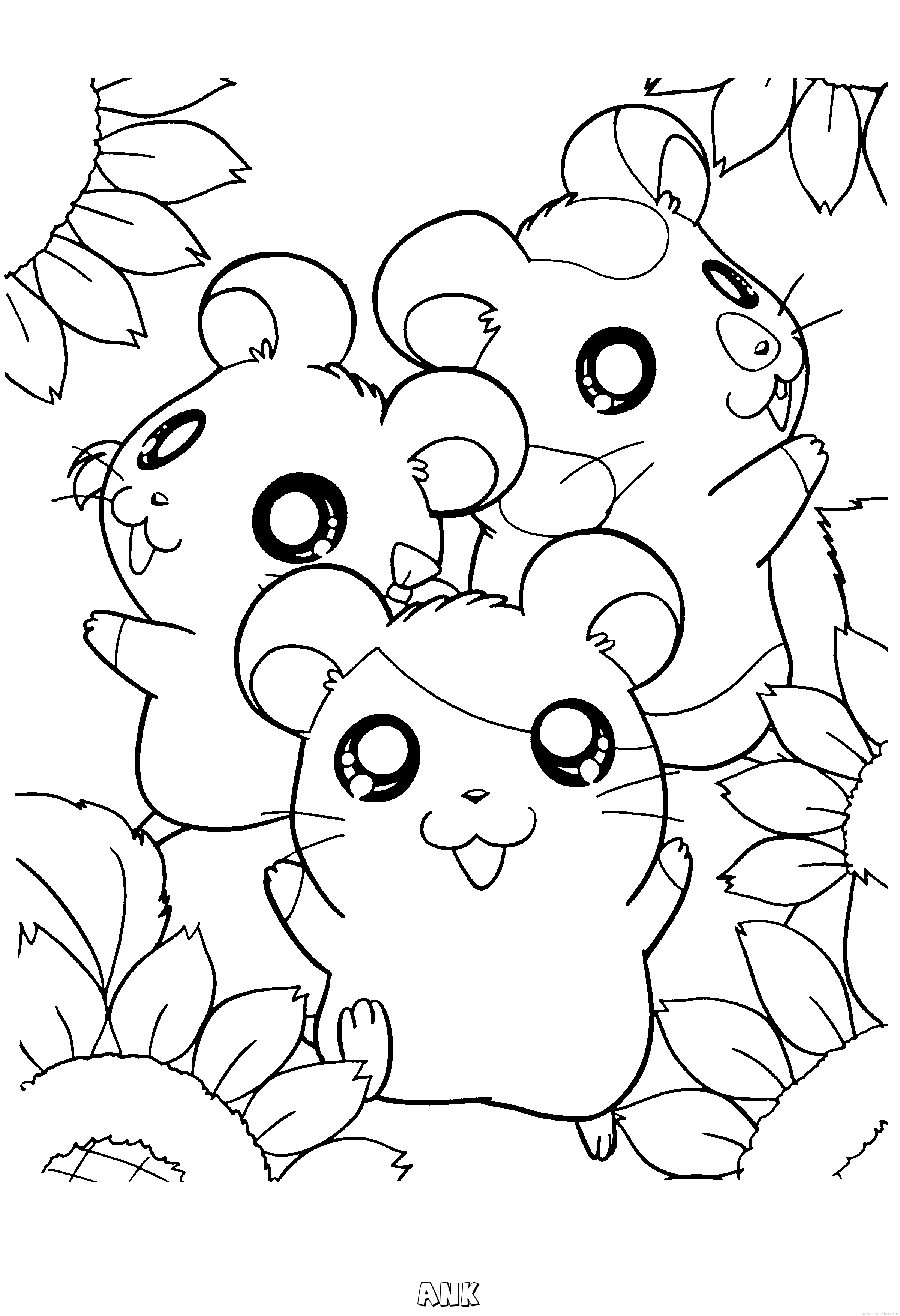 Ank hamtaro kleurplaat