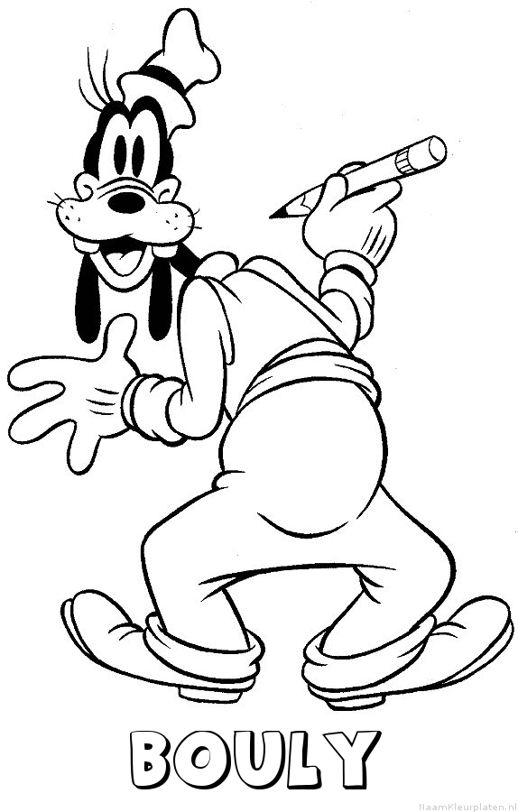 Bouly goofy kleurplaat