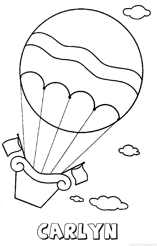 Carlyn luchtballon kleurplaat