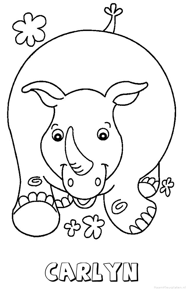 Carlyn neushoorn kleurplaat