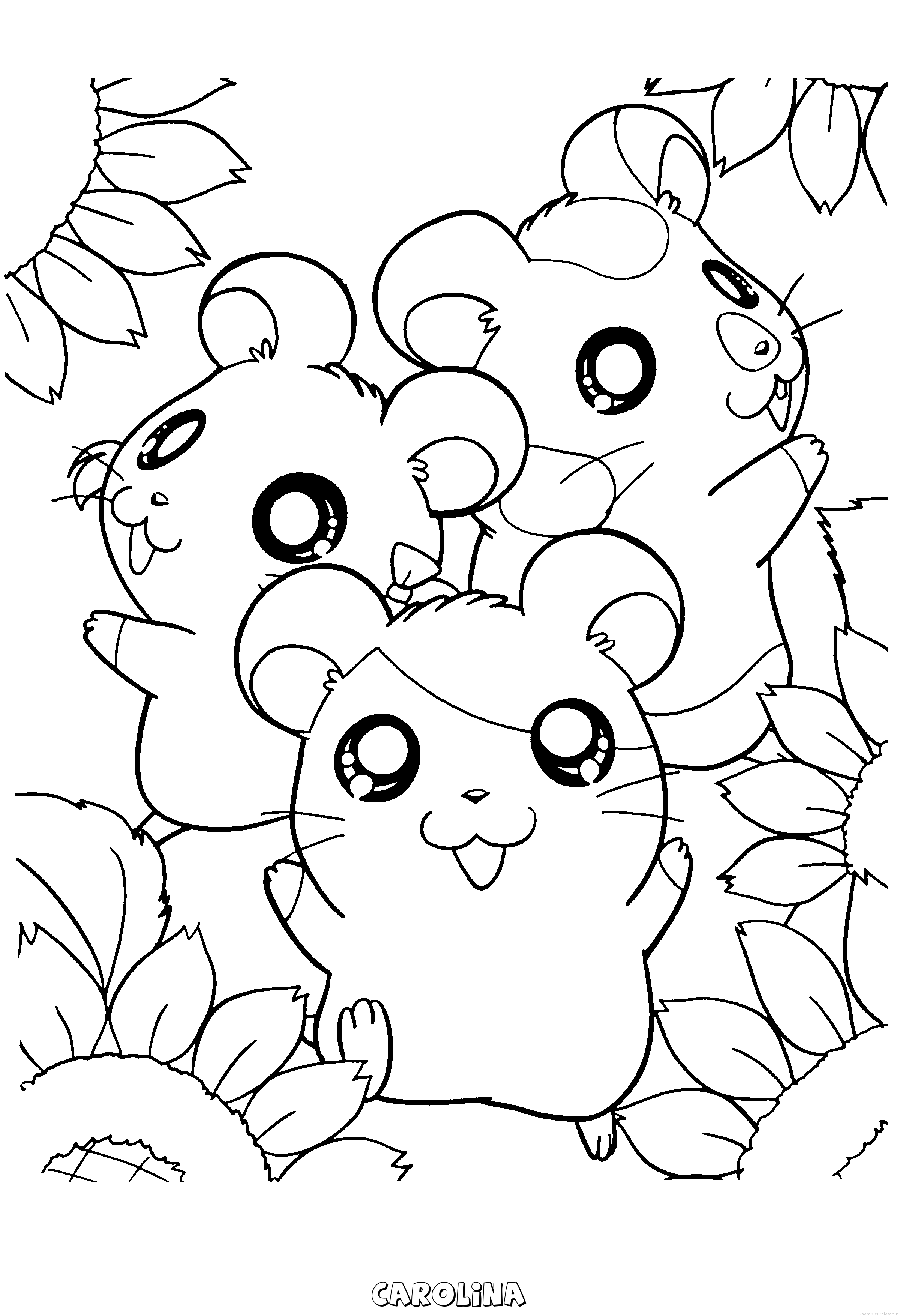 Carolina hamtaro kleurplaat