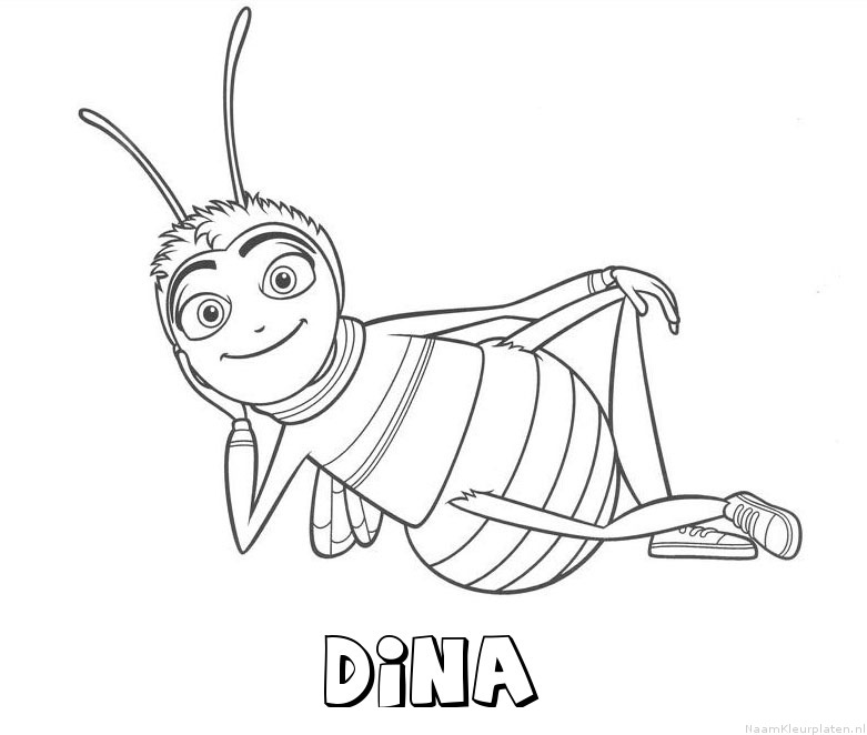 Dina bee movie kleurplaat