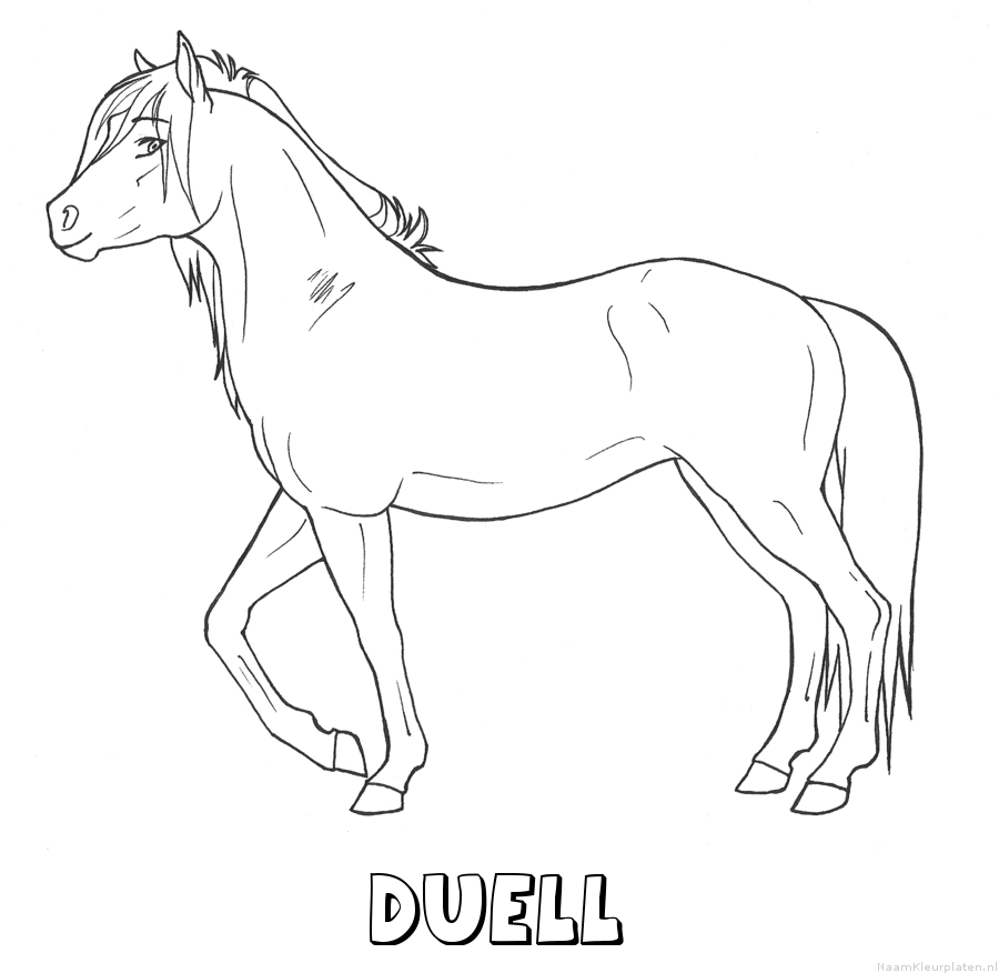Duell paard kleurplaat
