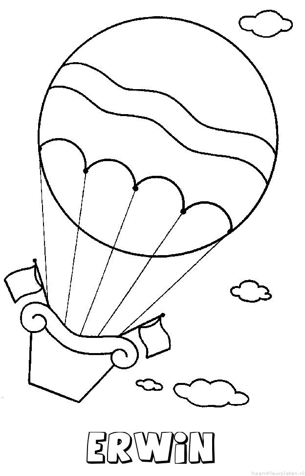 Erwin luchtballon kleurplaat