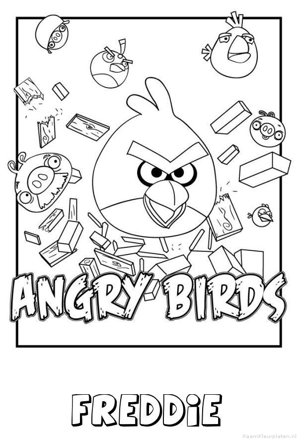 Freddie angry birds kleurplaat