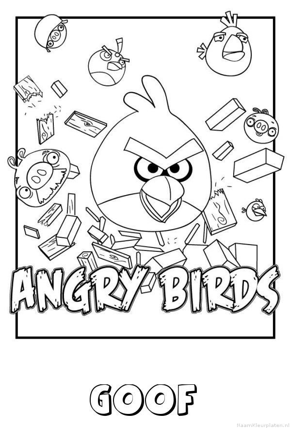 Goof angry birds kleurplaat