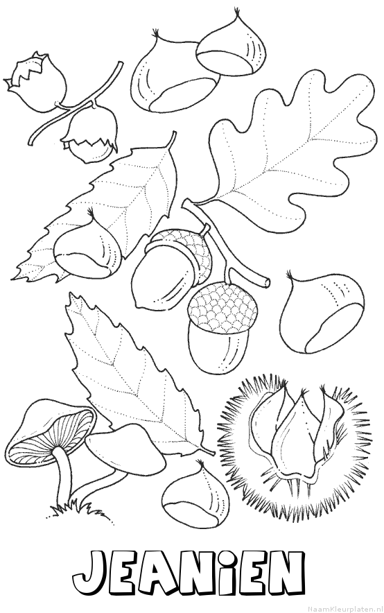 Jeanien herfst kleurplaat