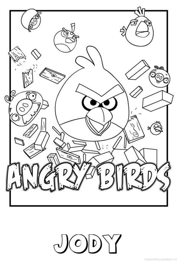 Jody angry birds kleurplaat