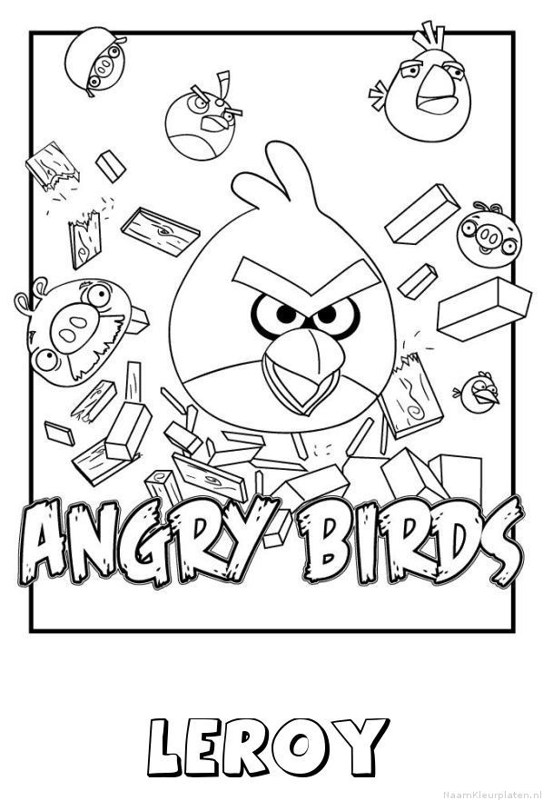 Leroy angry birds kleurplaat