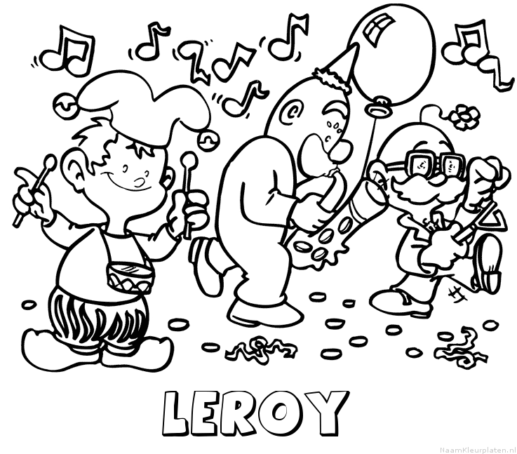 Leroy carnaval kleurplaat