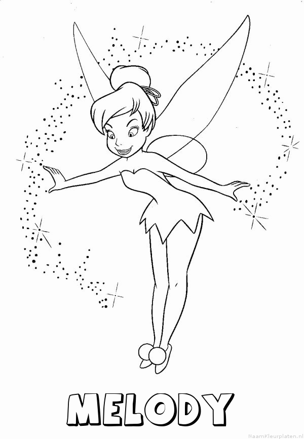 Melody tinkerbell kleurplaat