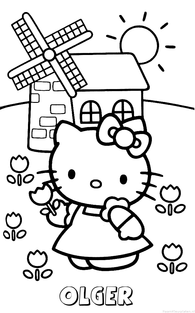 Olger hello kitty kleurplaat