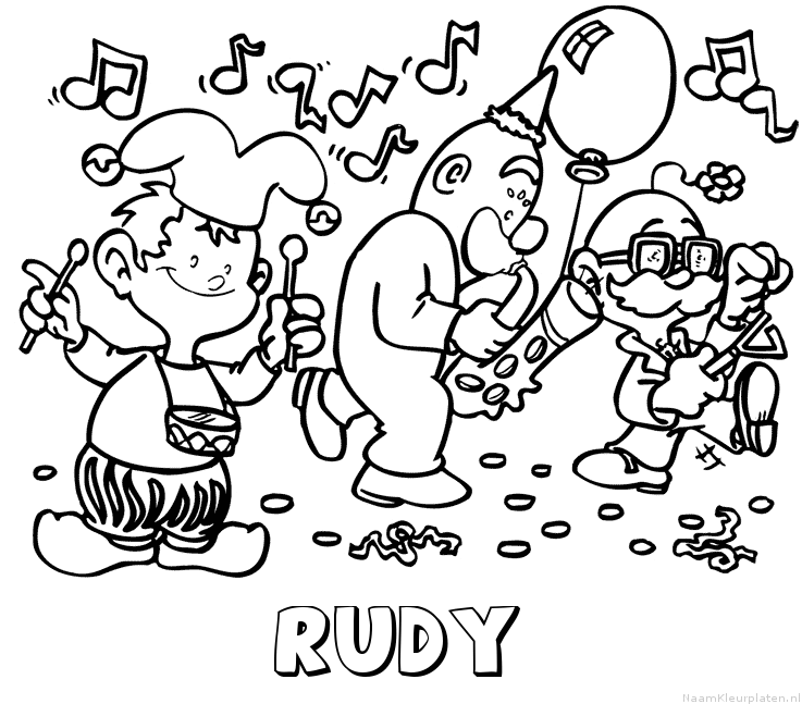 Rudy carnaval kleurplaat