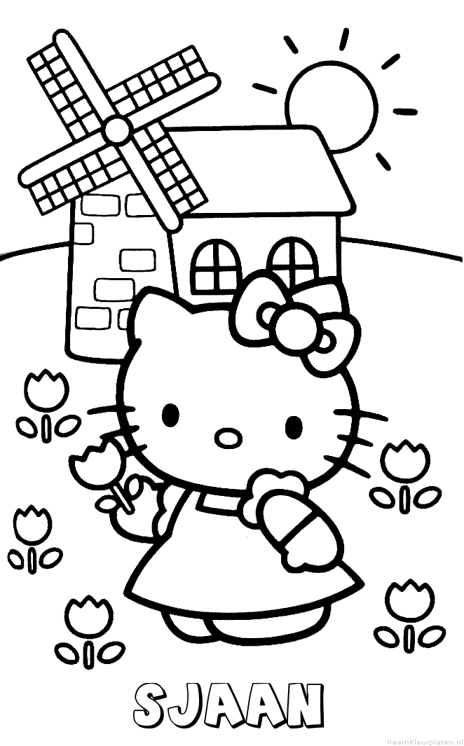 Sjaan hello kitty kleurplaat