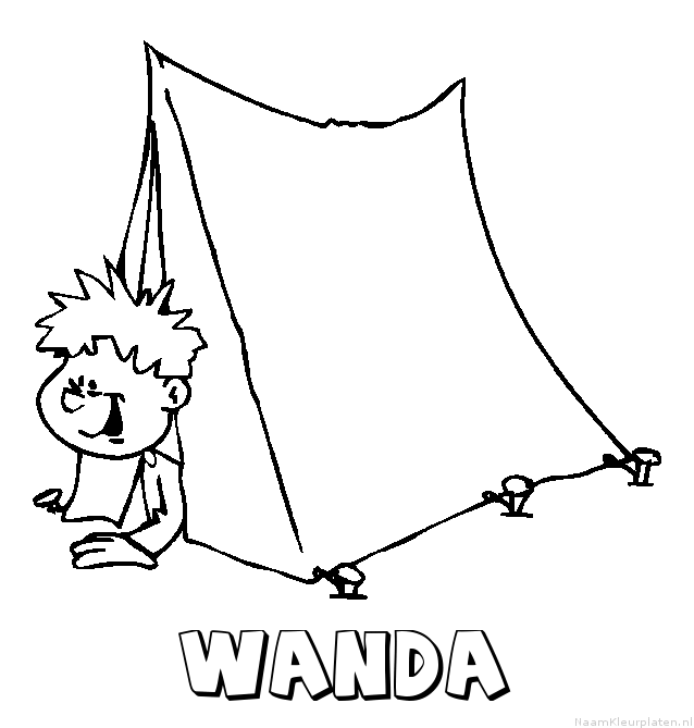 Wanda kamperen kleurplaat