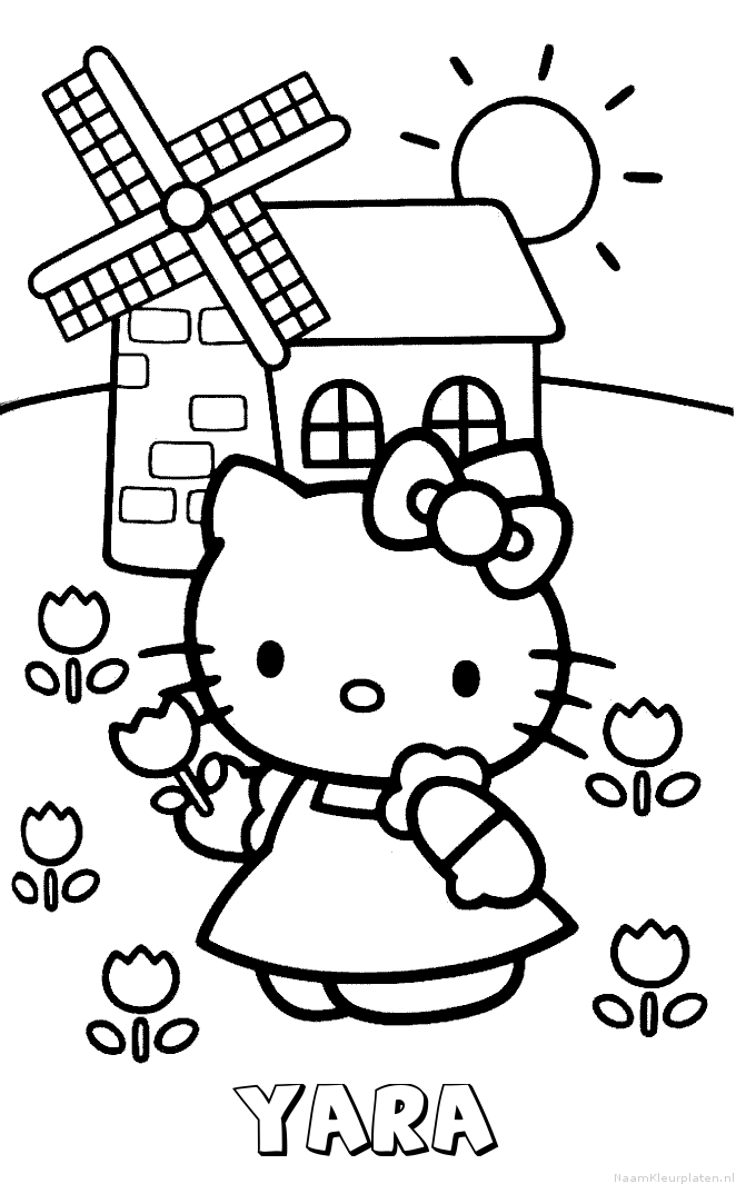 Yara hello kitty kleurplaat